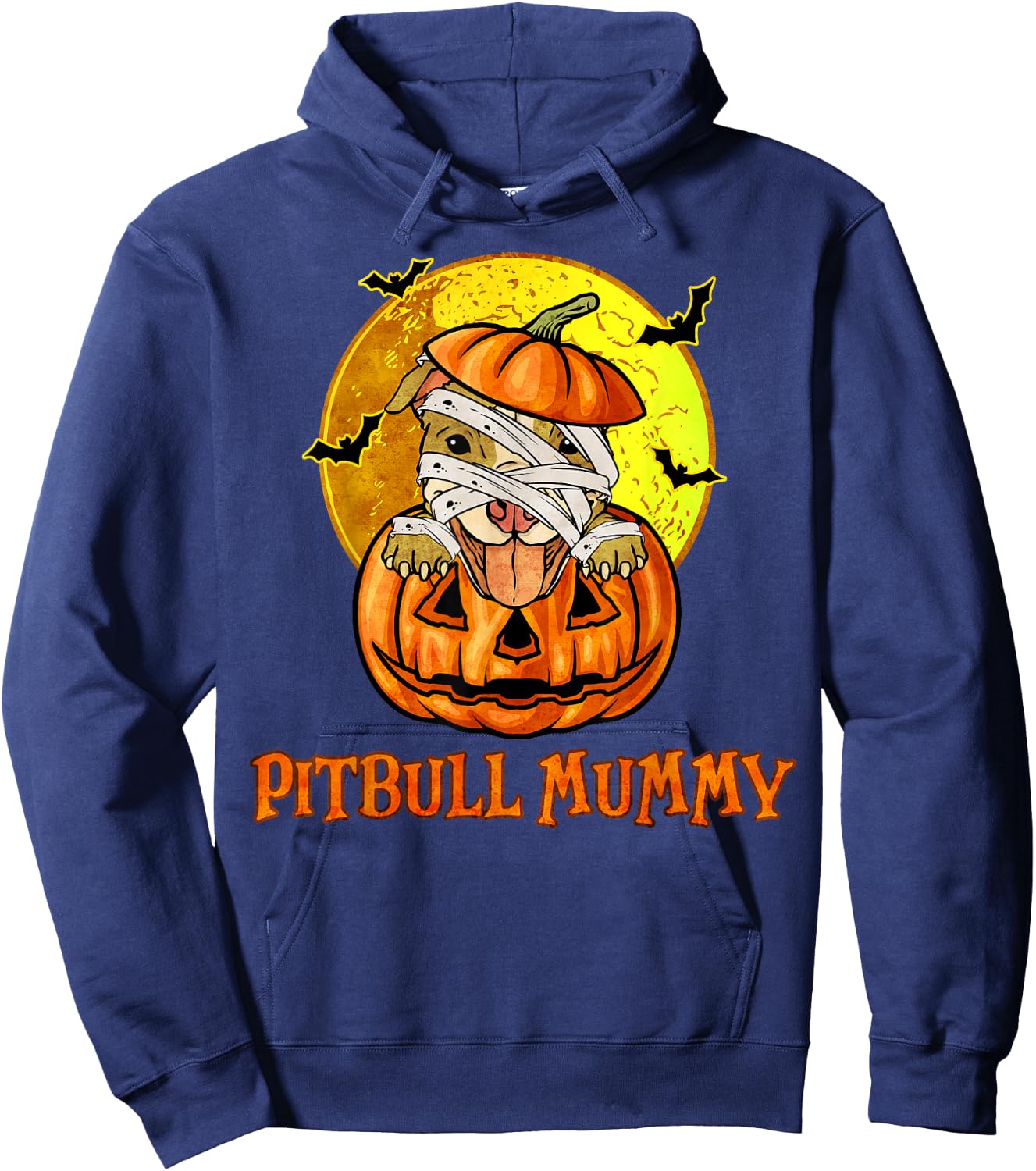 Pitbull Mummy Halloween Costume for Pitbull Mom Pit bull Hoodie - Hoodie | Navy