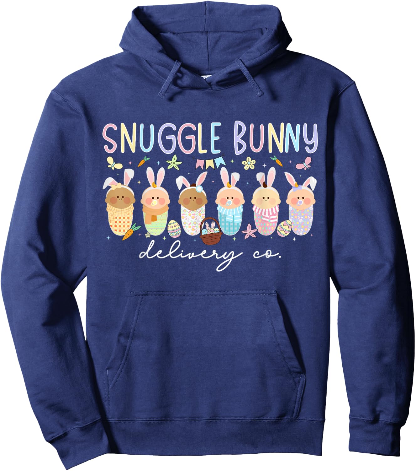 Snuggle Bunny Delivery Co Mother Baby Nurse Easter L&D Nurse Hoodie - Hoodie | Navy
