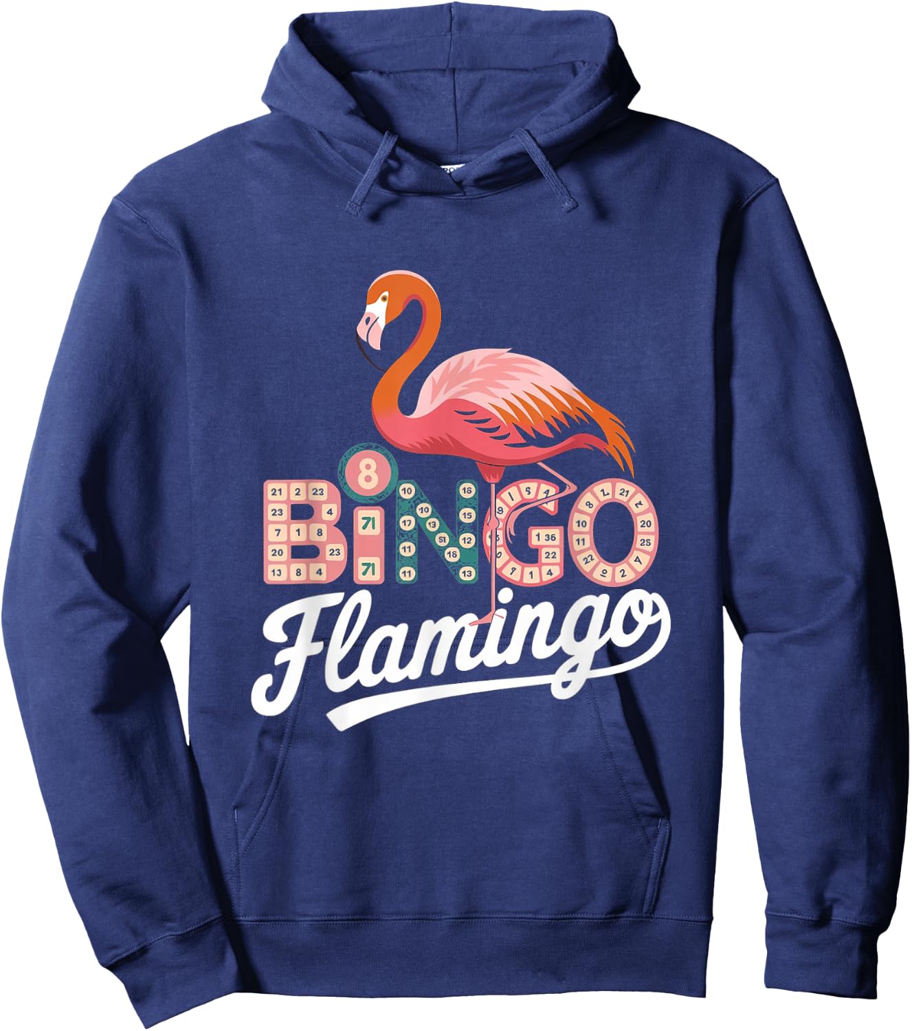 Bingo Player - Funny Bingo Flamingo Hoodie - Hoodie | Navy