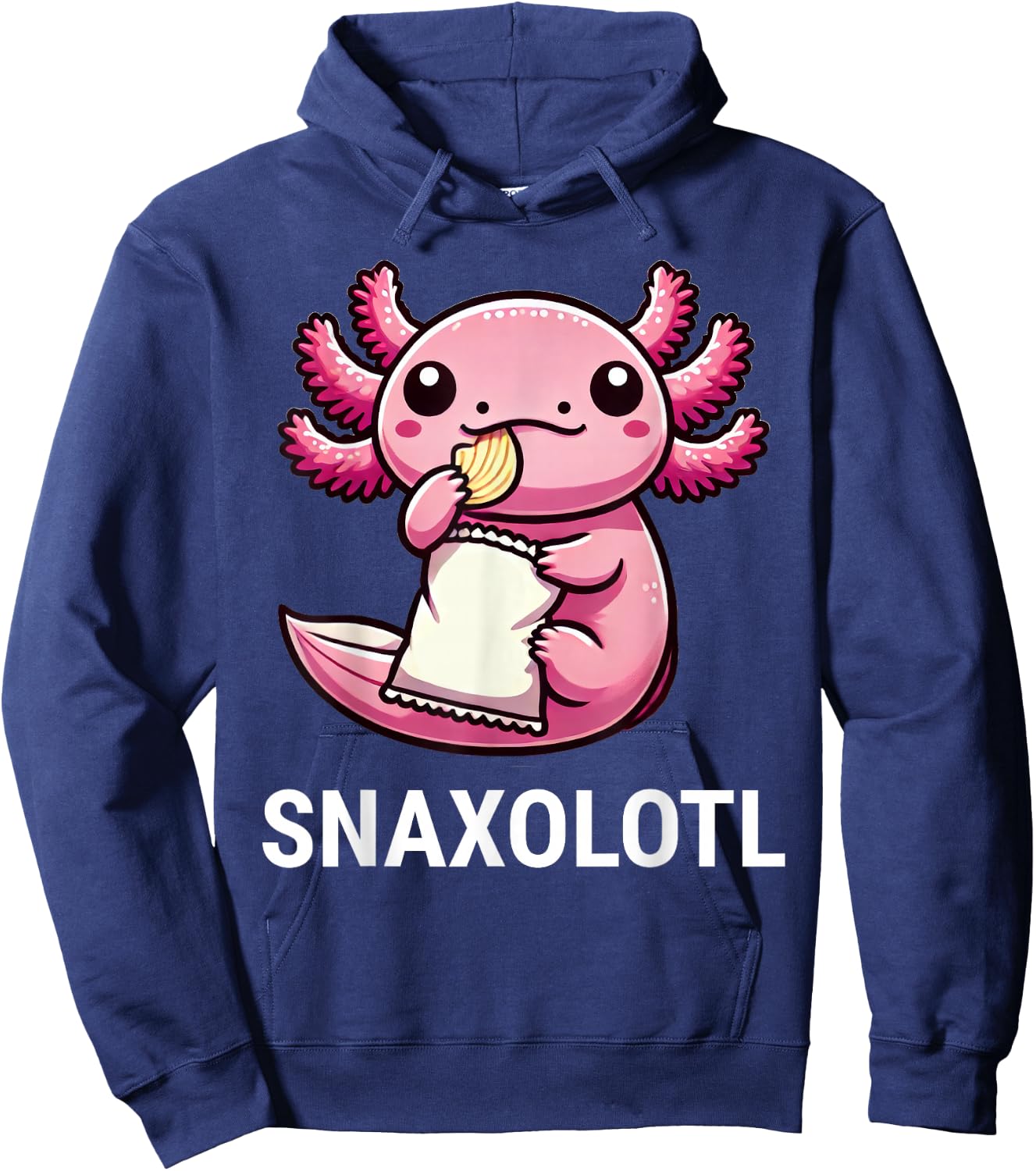 Snaxolotl Axolotl Chips Snacks Funny Hoodie - Hoodie | Navy