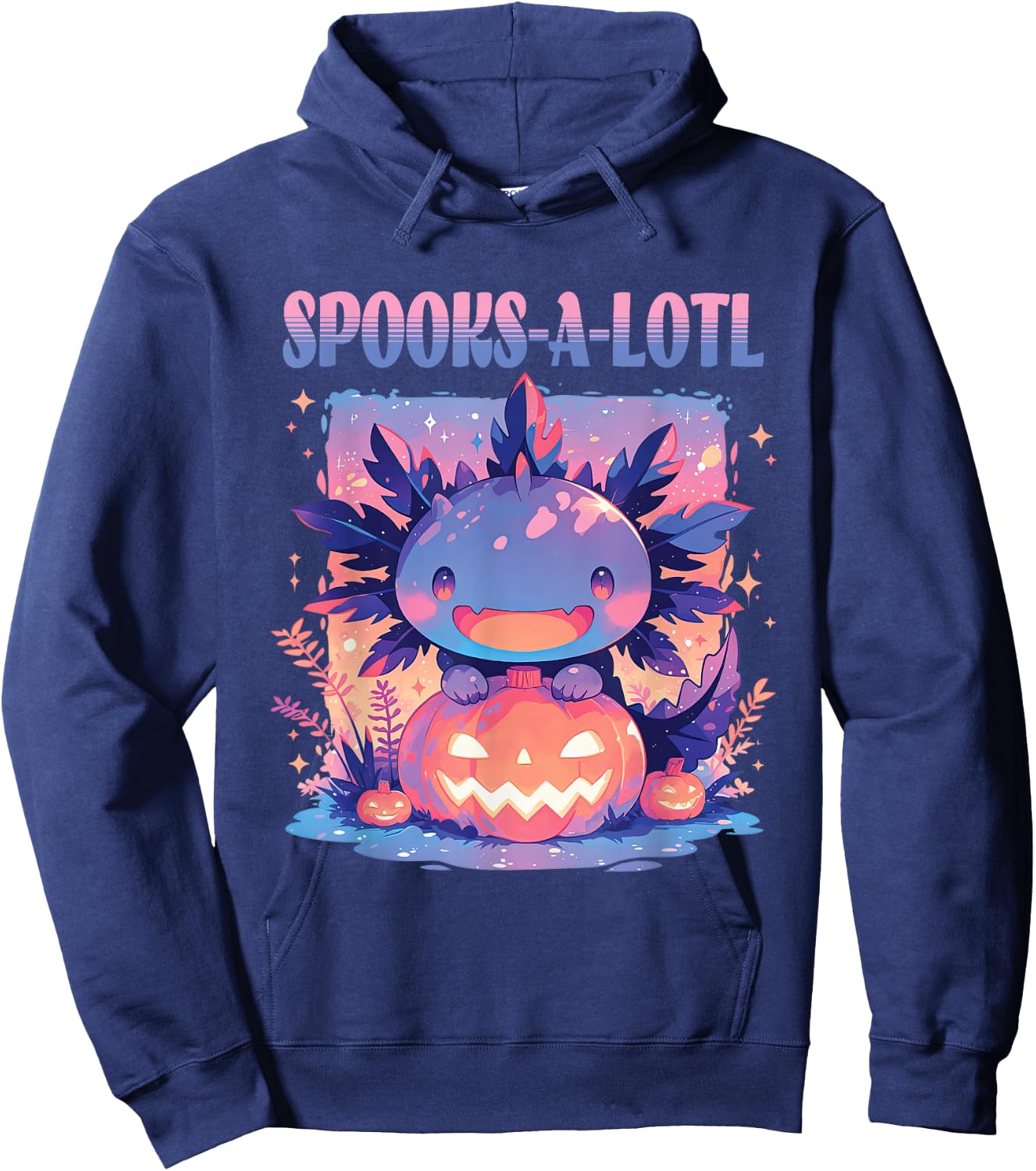 Spooks-A-Lotl Halloween Axolotl Hoodie - Hoodie | Navy