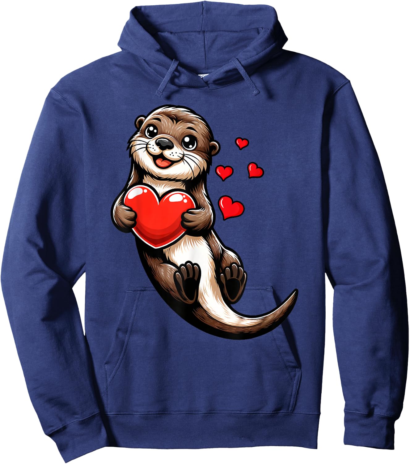 Cute Sea Otter Valentines Heart Lover Funny Boys Girls Kids Hoodie - Hoodie | Navy