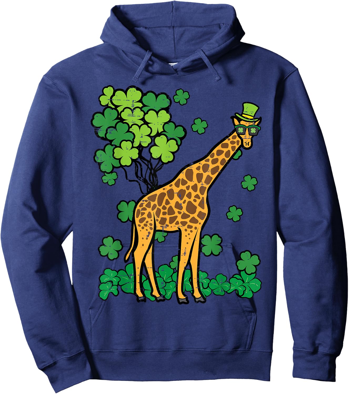St Patricks Day Giraffe Saint Pattys Paddys Kids Men Women Hoodie - Hoodie | Navy