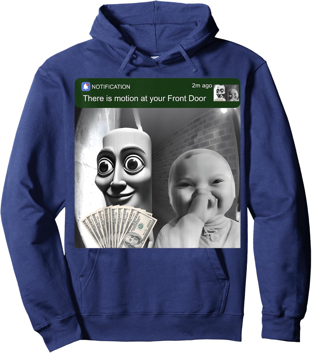 There is Motion at Your Front Door Ai Baby Tung Sahur Hoodie - Hoodie | Navy