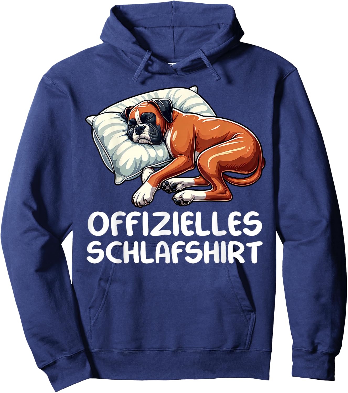 Official Sleep Shirt Boxer Dog Lover Dog , black Hoodie - Hoodie | Navy