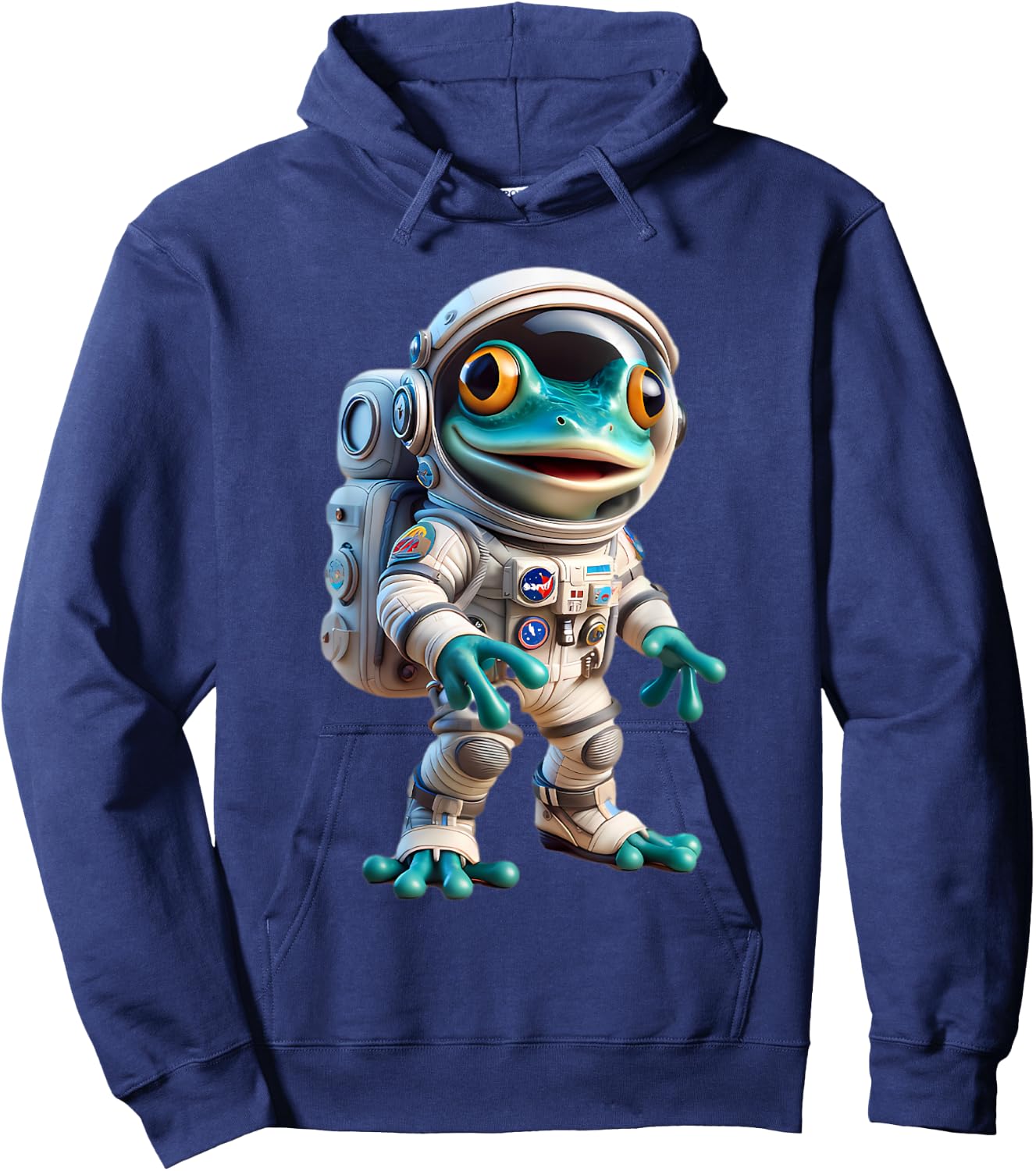 Cute Frog Astronaut Helmet Space Men Women Kids Hoodie - Hoodie | Navy