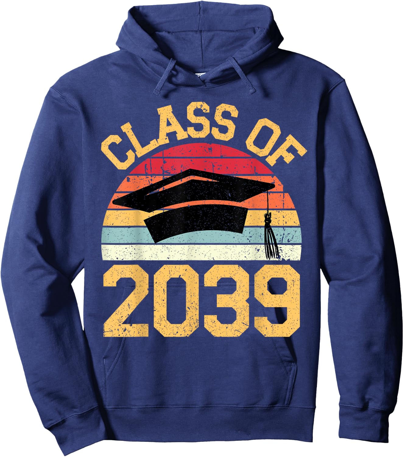 Class of 2039 Grow With Me First Day of School Graduation Hoodie - Hoodie | Navy