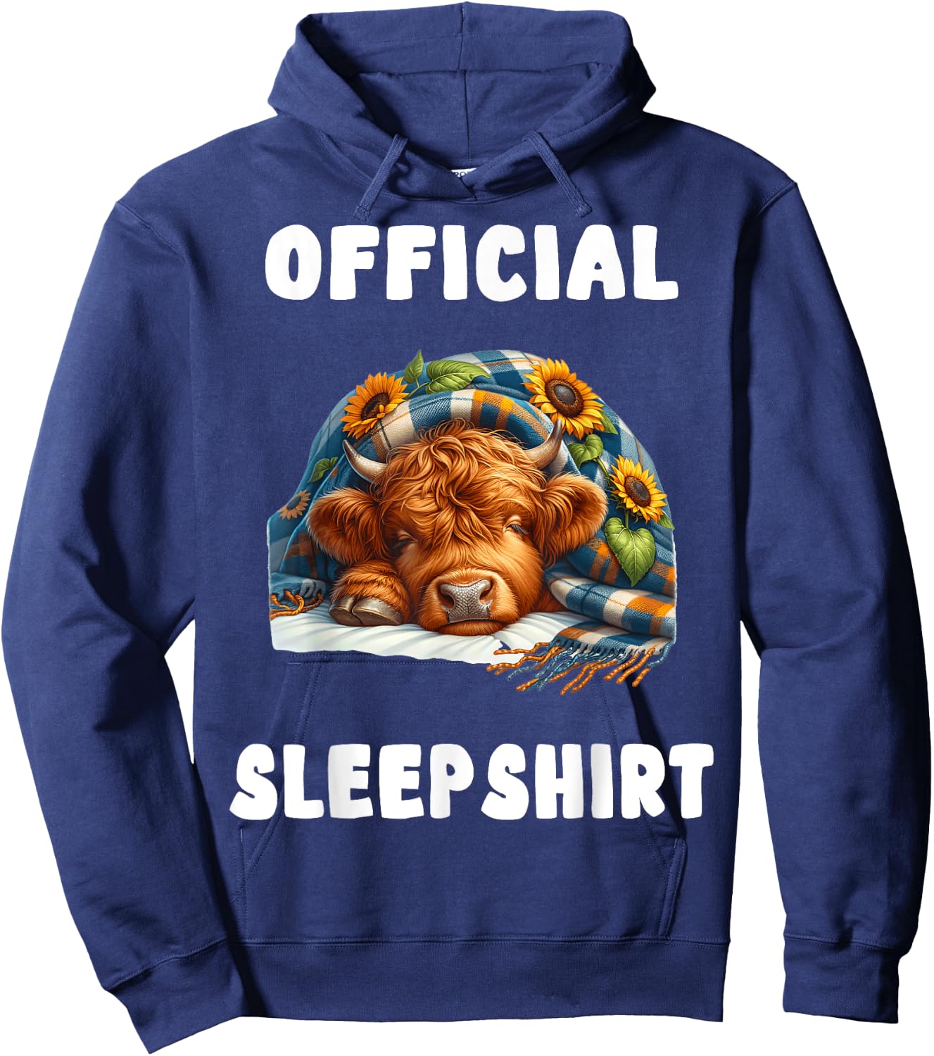 Highland_cow - Official Sleepshirt Pajamas Nightgown Hoodie - Hoodie | Navy