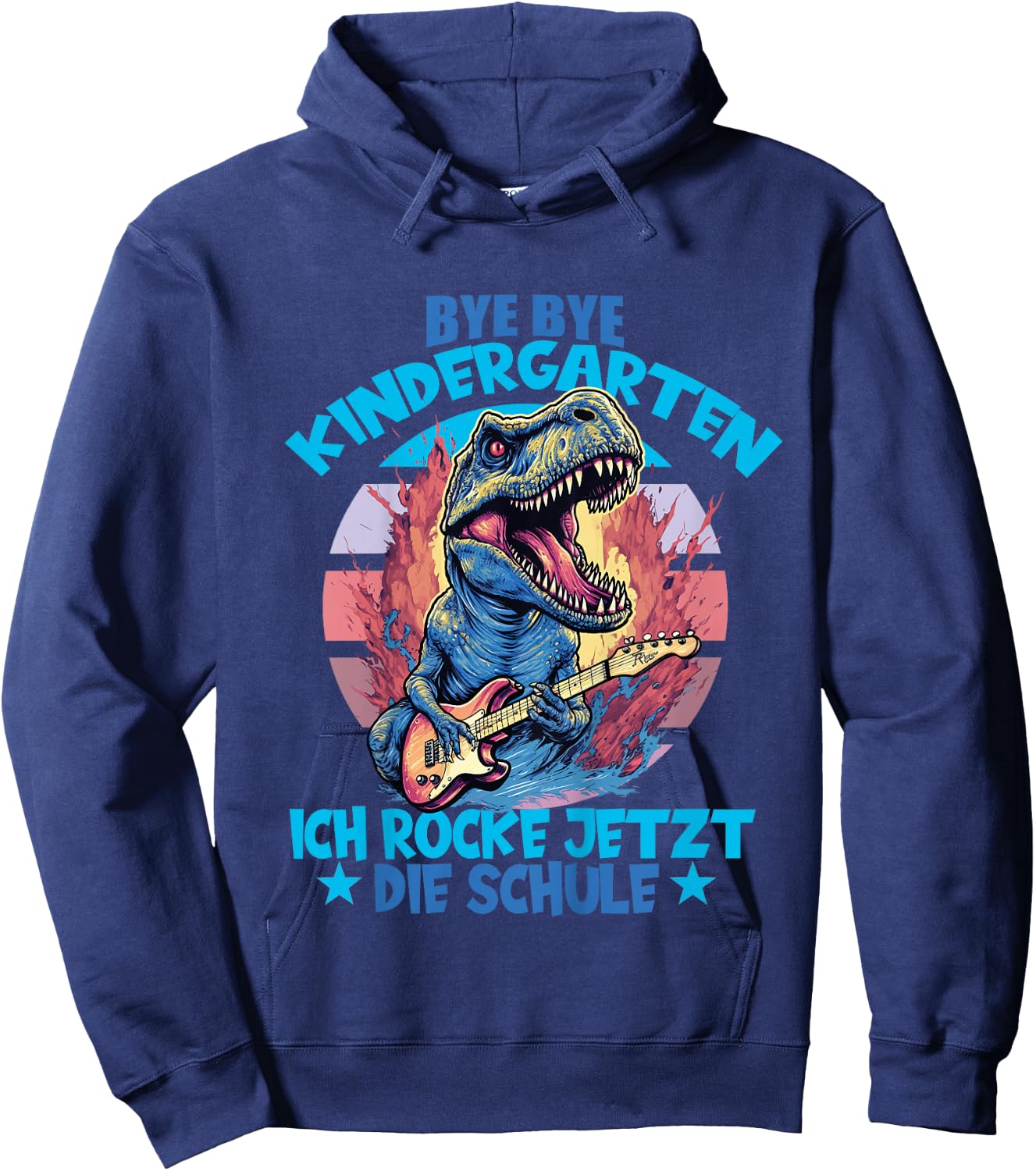 Bye Bye Kindergarten mit Dino für Schulkind zum Schulanfang Hoodie - Hoodie | Navy