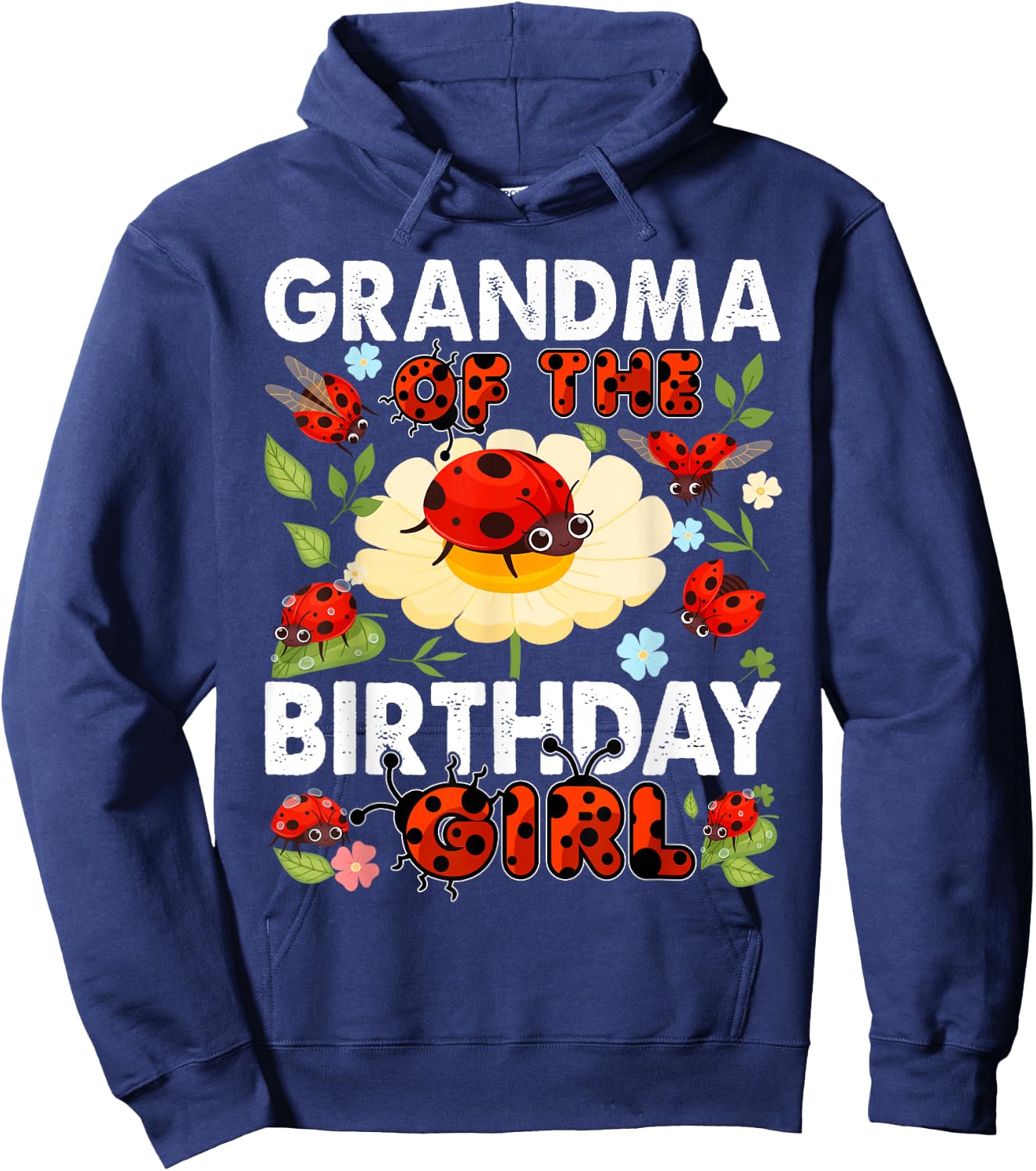 Grandma Of The Birthday Girl - Family Ladybug Birthday Hoodie - Hoodie | Navy