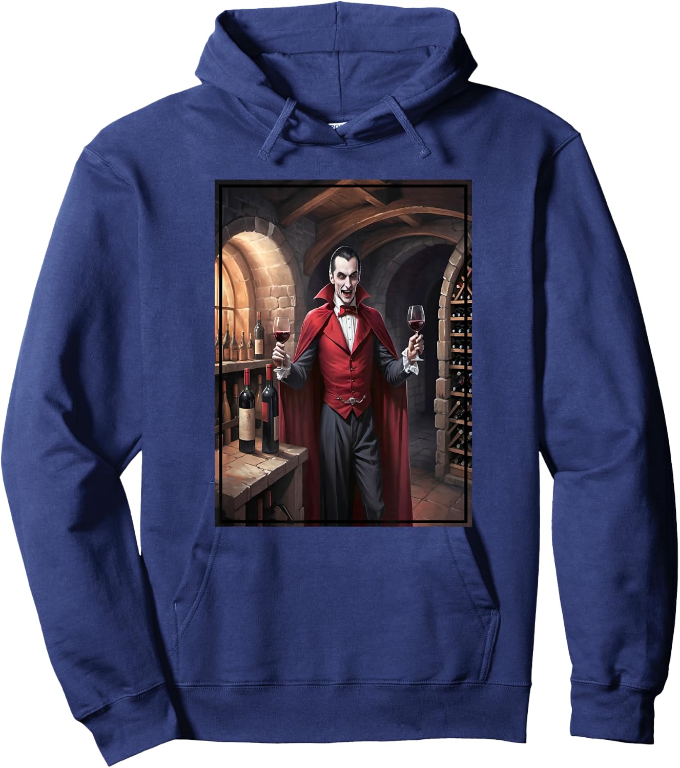 Dracula Wine Tasting in His Transylvanian Castle Cellar Hoodie - Hoodie | Navy
