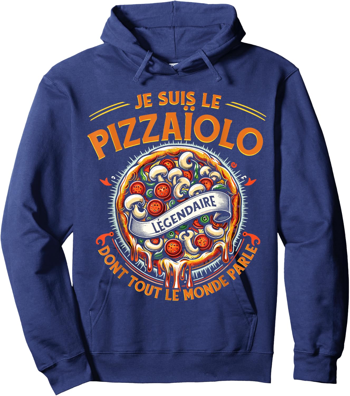 Pizzamaker Italian Eater Pizza Restaurant Funny Pizza Maker Pizza , Black, S Hoodie - Hoodie | Navy