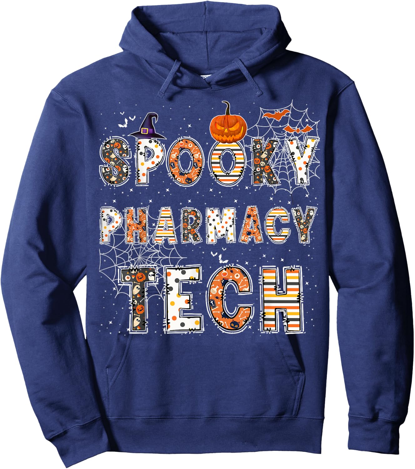 Spooky Pharmacy Technician Halloween Costume Pharmacy Tech Hoodie - Hoodie | Navy