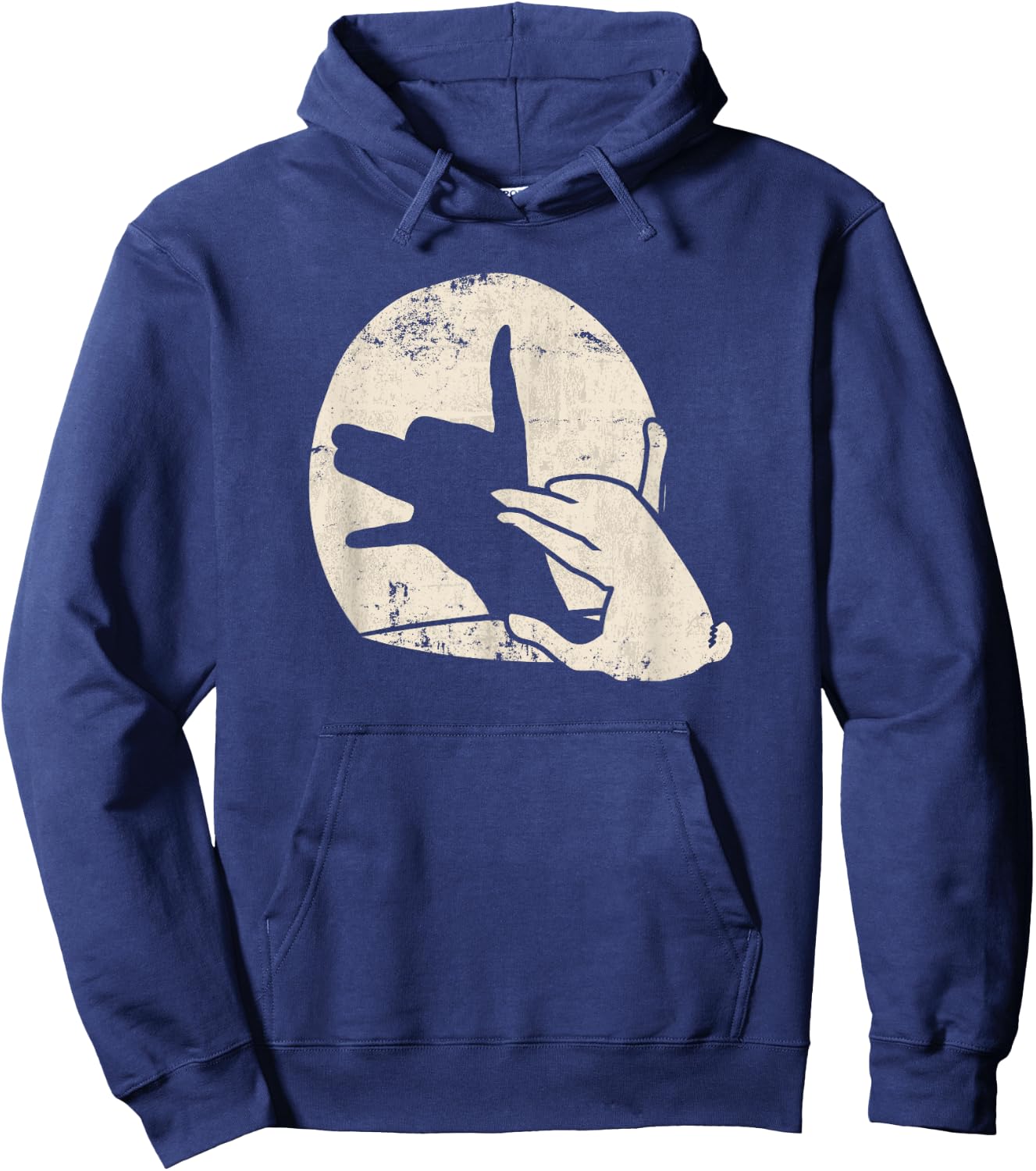 Rabbit Hand Shadow Puppet Bunny Animal Shadow Hoodie - Hoodie | Navy