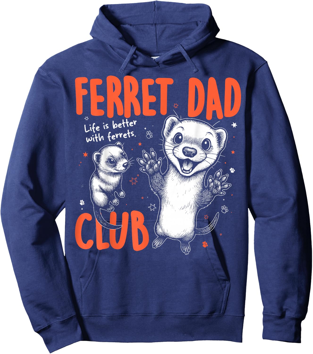 Ferret Dad Club Pet Men Father's Day Hoodie - Hoodie | Navy