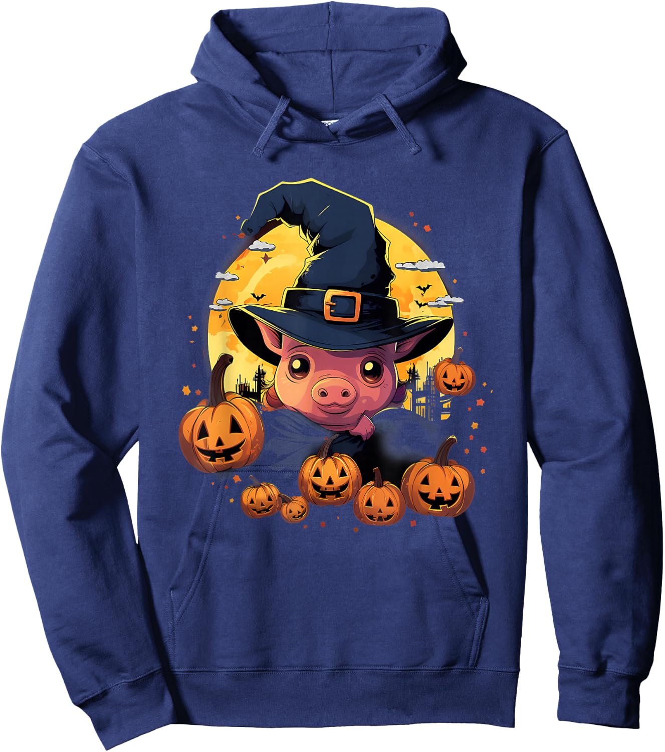 Spooky Pig Witch Halloween Hoodie - Hoodie | Navy