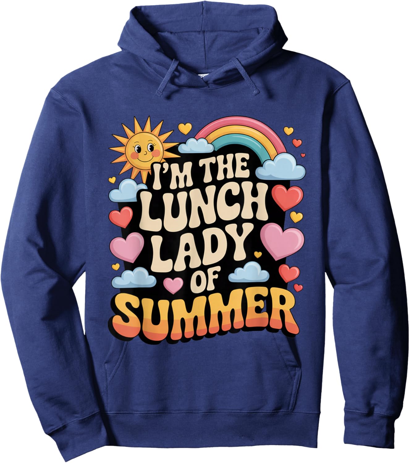 I'm The Lunch Lady of Summer Groovy Retro School Cafeteria Hoodie - Hoodie | Navy