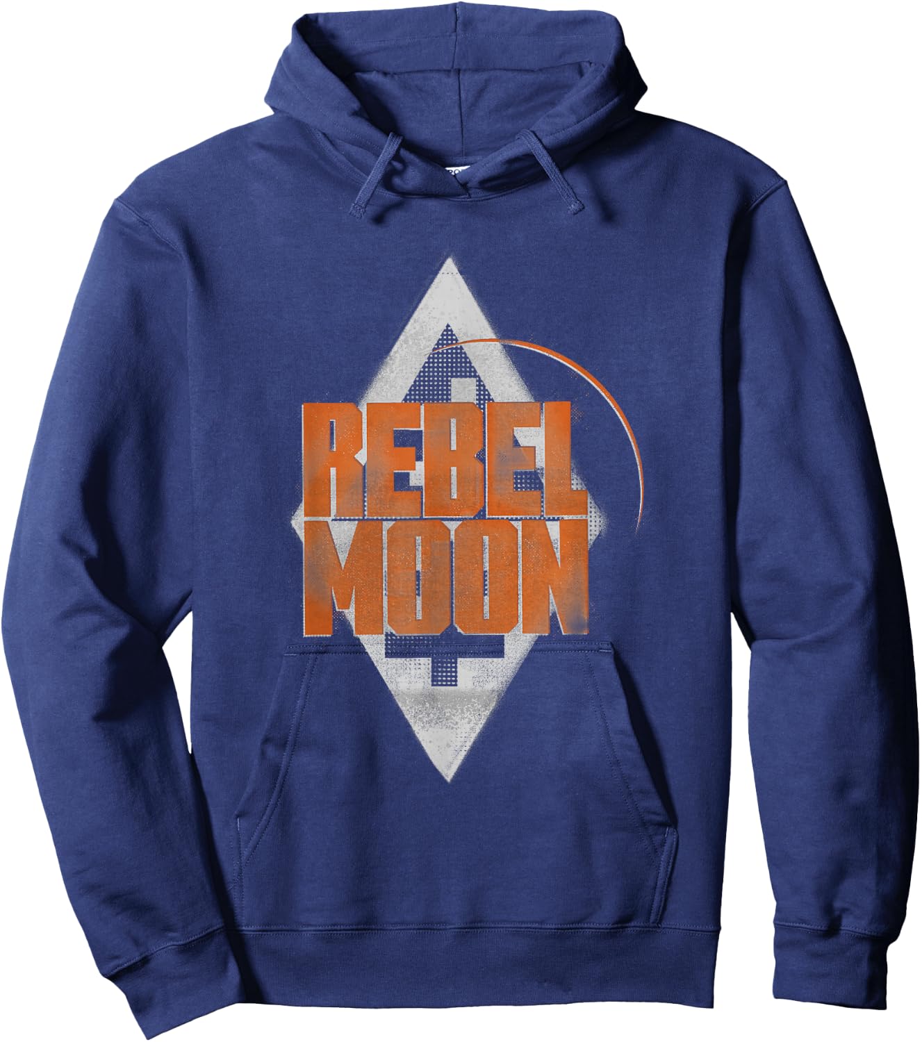 Rebel Moon Distressed Diamond Two-Tone Poster Hoodie - Hoodie | Navy