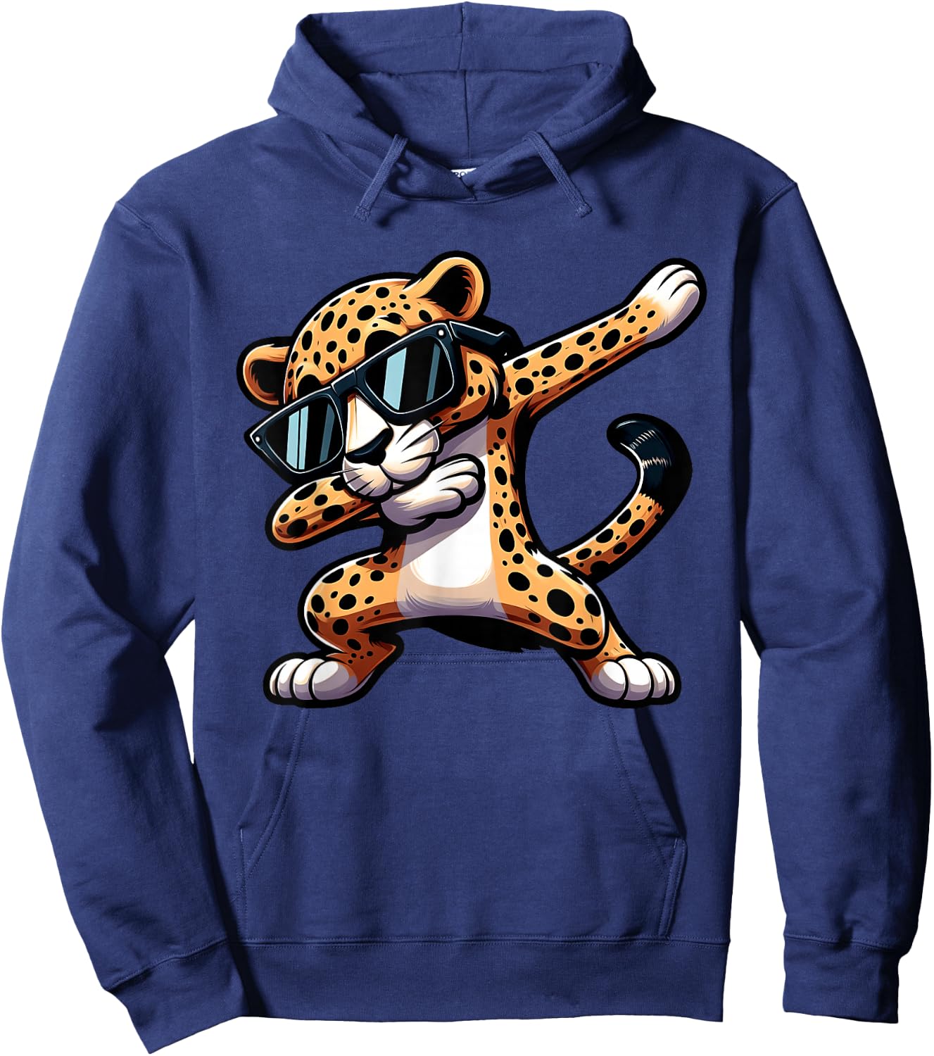 Cool Dabbing Cheetah Leopard Sunglasses Dab Dance Boys Girls Hoodie - Hoodie | Navy