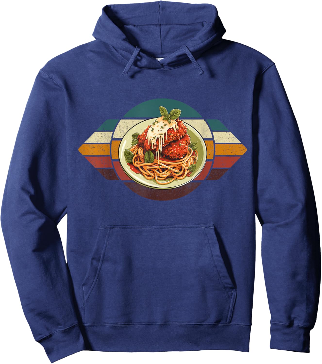 Parmigiana Retro Parmesan Chicken Parm Vintage Italian Food Hoodie - Hoodie | Navy