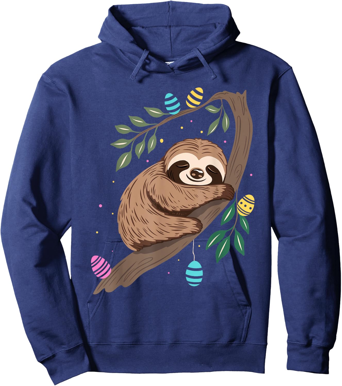 Oster Faultier mit Ostereier im Frühling Cute Animals Art Hoodie - Hoodie | Navy