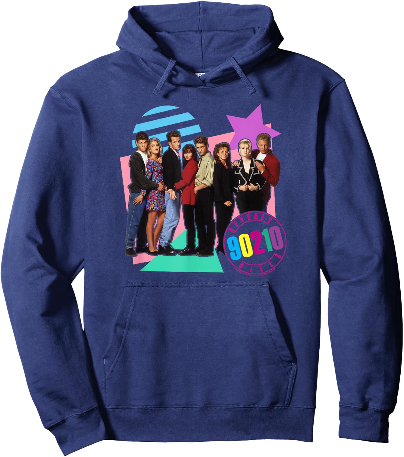 Beverly Hills 90210 Full Cast Group Poster , black Hoodie - Hoodie | Navy