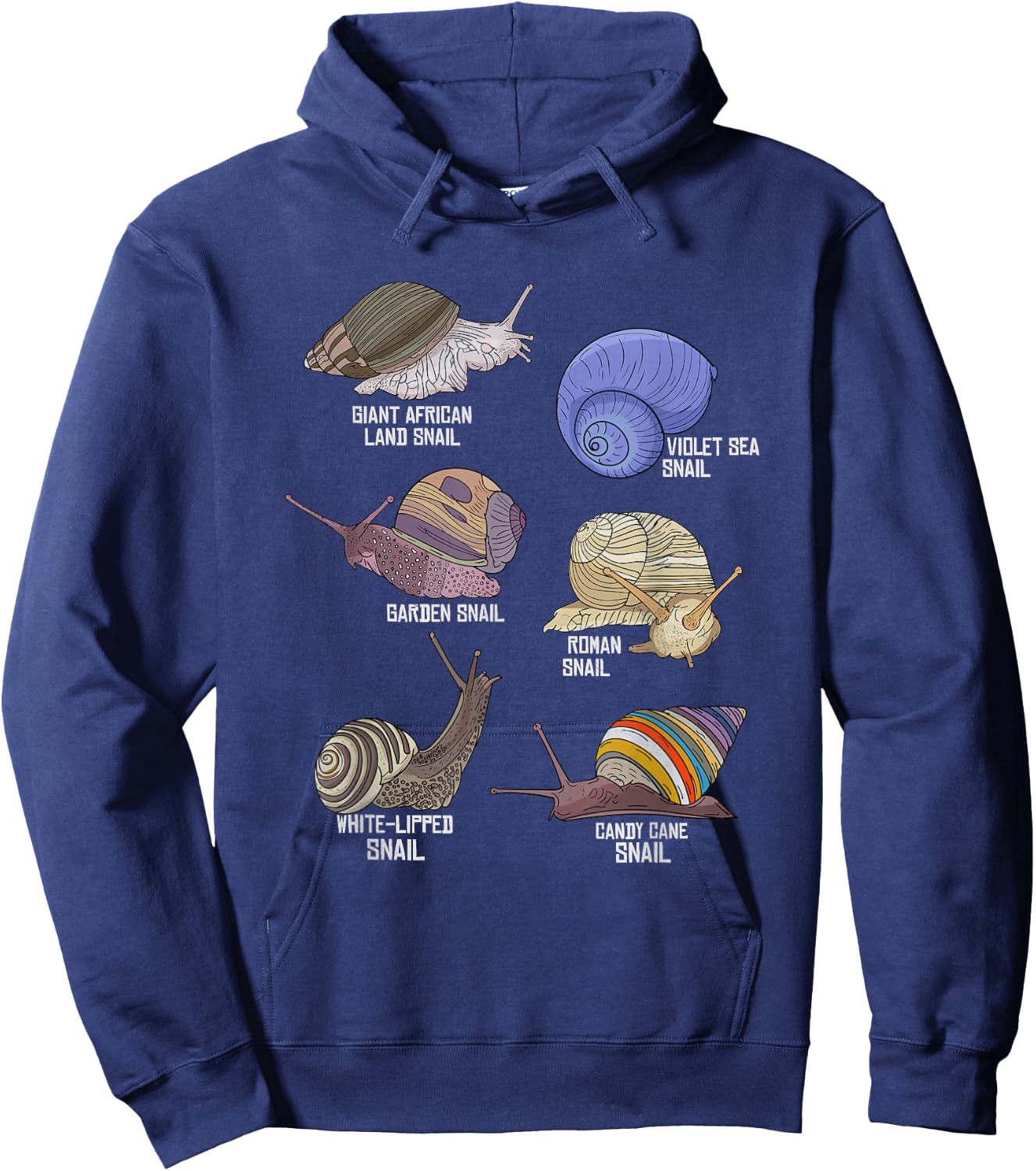 Snail Species Illustration Biology Snail Species Snails Hoodie - Hoodie | Navy