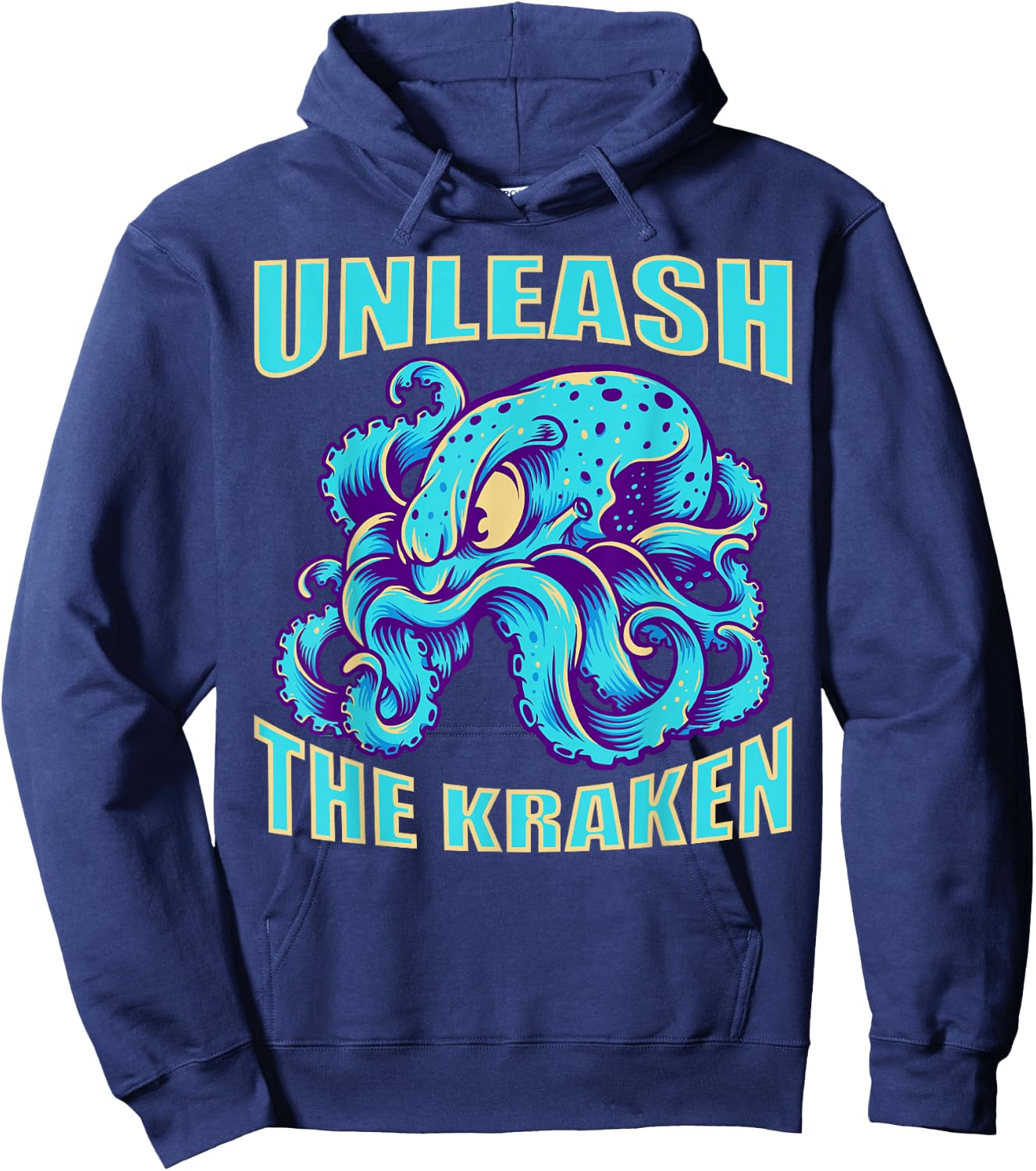 Kraken Sea Monster Vintage Unleash the Kraken Giant Kraken Hoodie - Hoodie | Navy