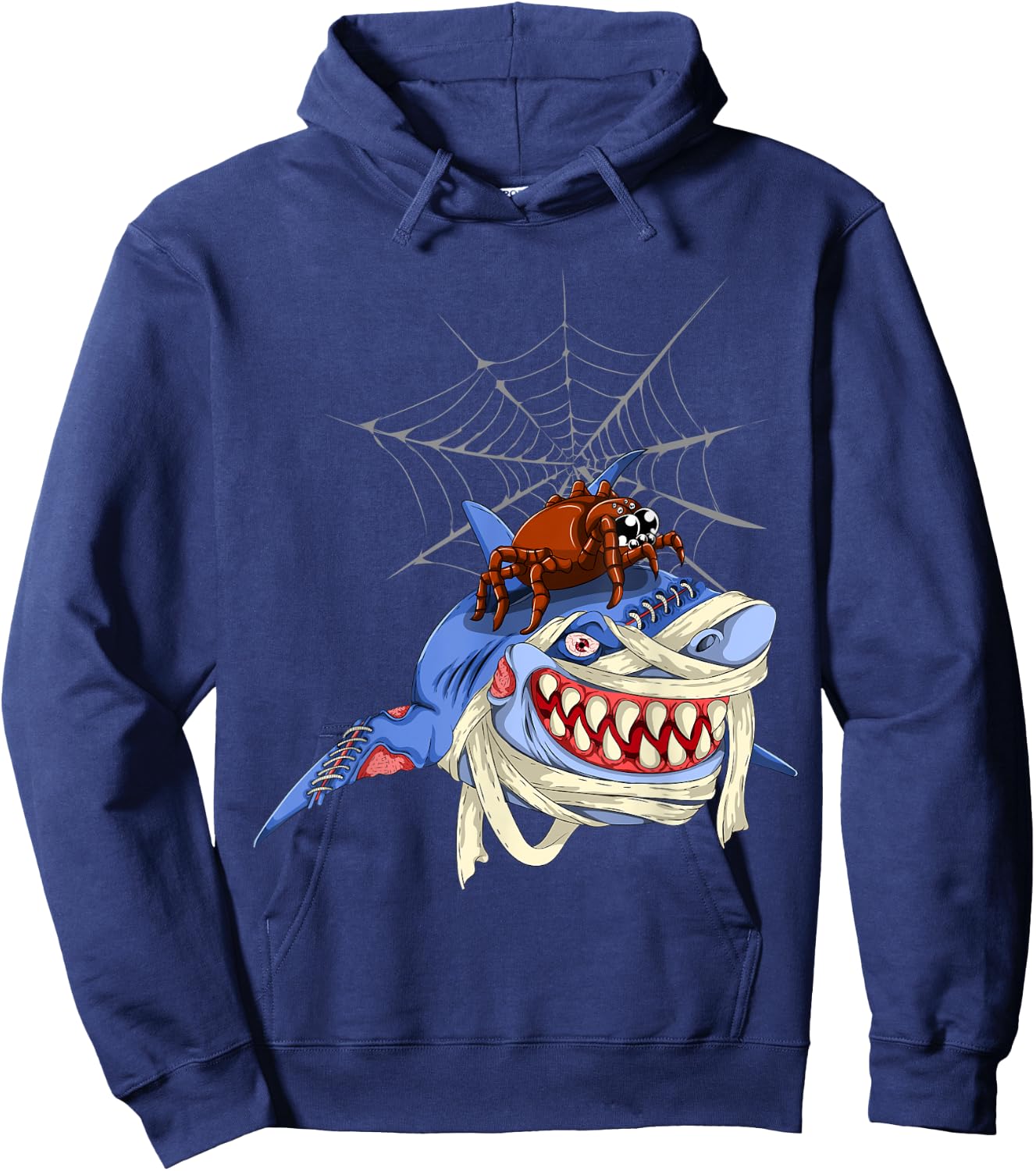 Halloween Spider Shark Hoodie - Hoodie | Navy