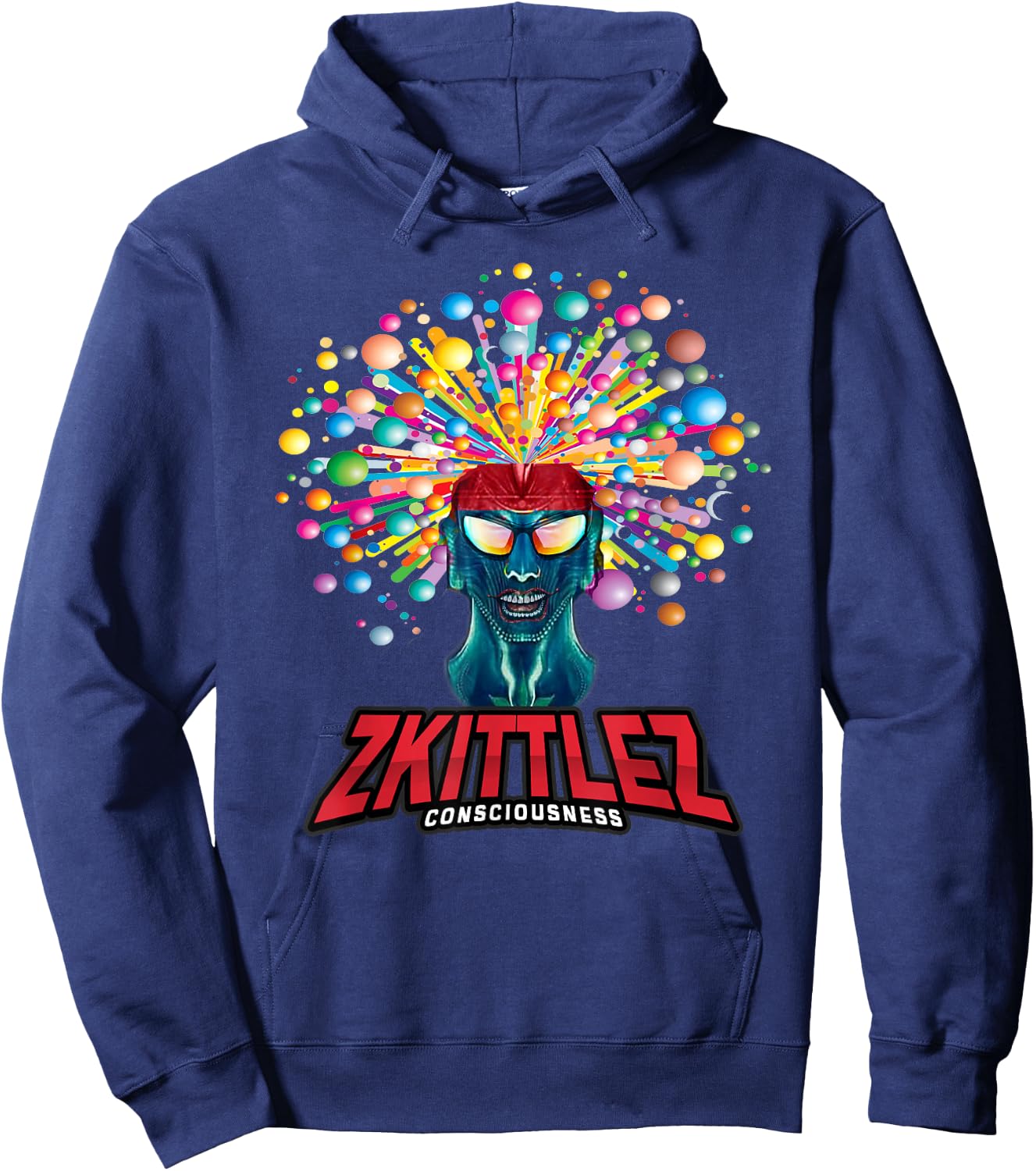 Zkittlez Weed Cannabis Strain Marijuana Character Design Hoodie - Hoodie | Navy