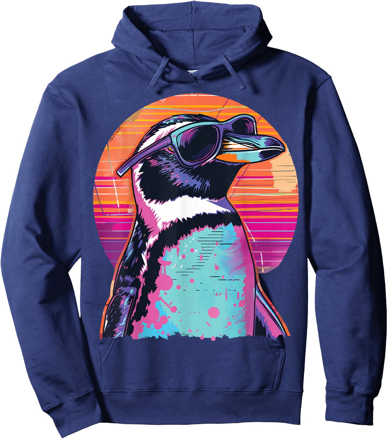 Penguin With Sunglasses Hoodie - Hoodie | Navy