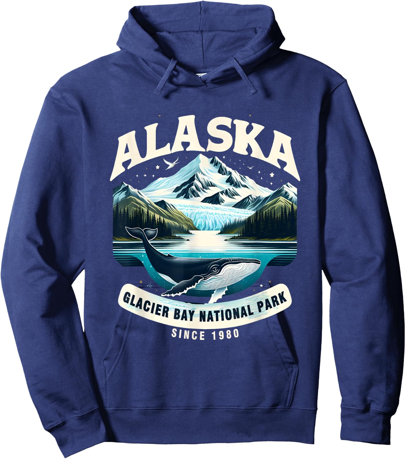 Alaska Cruise Alaska Glacier Bay National Park Sine 1980 Hoodie - Hoodie | Navy