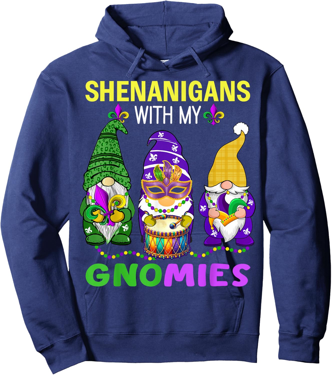 Mardi Gras gnomes leopard Carnival New Orleans Trip women Hoodie - Hoodie | Navy