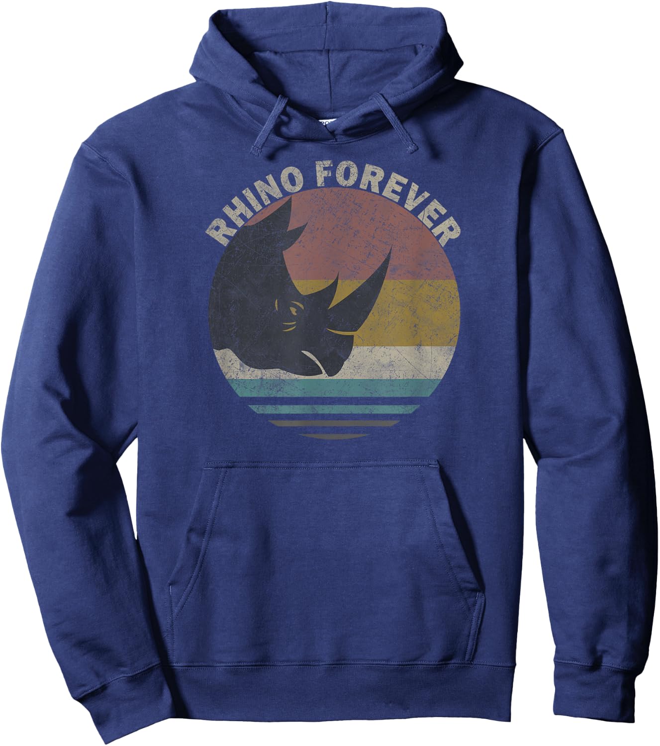 Vintage Rhino gift - Rhino Spirit Animal Hoodie - Hoodie | Navy