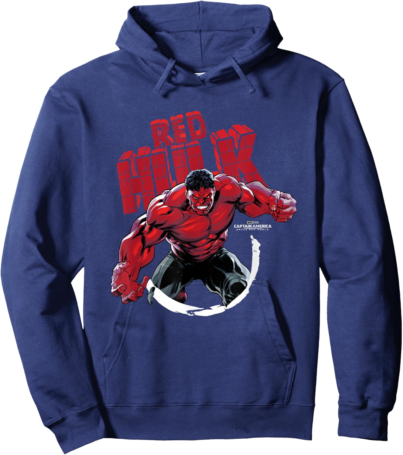 Marvel Captain America: Brave New World Red Hulk Portrait , Black, S Hoodie - Hoodie | Navy