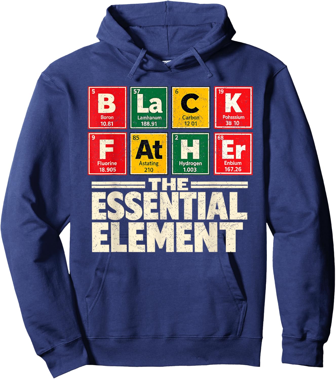 Black Father Essential Element Periodic Table Daddy Men Hoodie - Hoodie | Navy