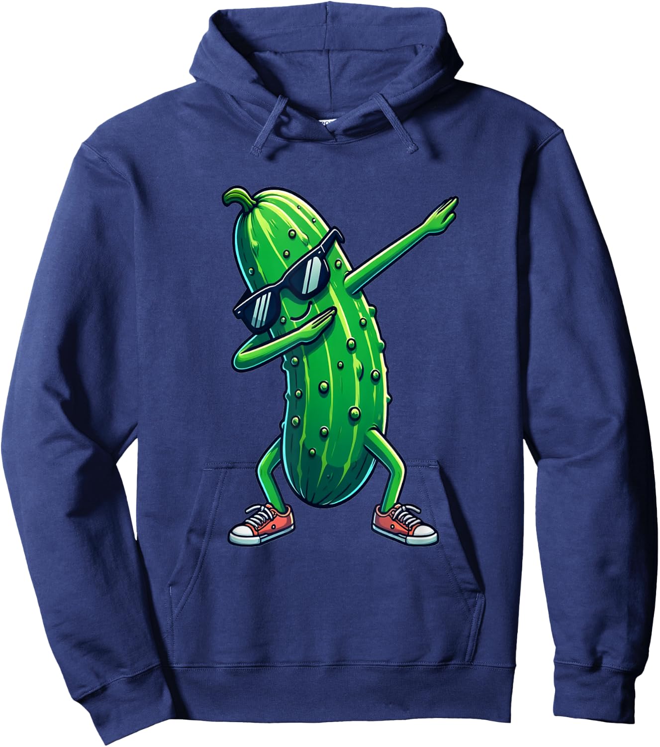 Dab Cucumber Dancing Dabbing Cucumber Vegetables , black Hoodie - Hoodie | Navy
