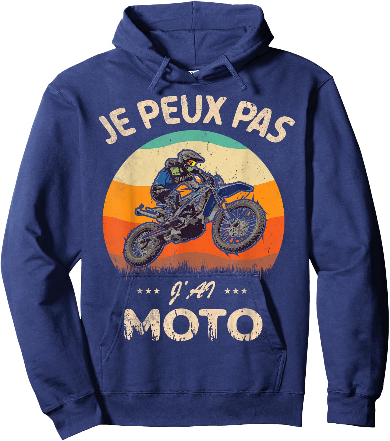 Je Peux Pas J'Ai Moto. Racing Motorcycles Biker Humour Hoodie - Hoodie | Navy