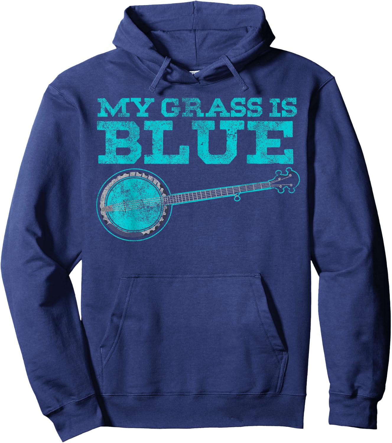 My Grass is Blue Design Banjo Player Gifts Bluegrass Music Hoodie - Hoodie | Navy