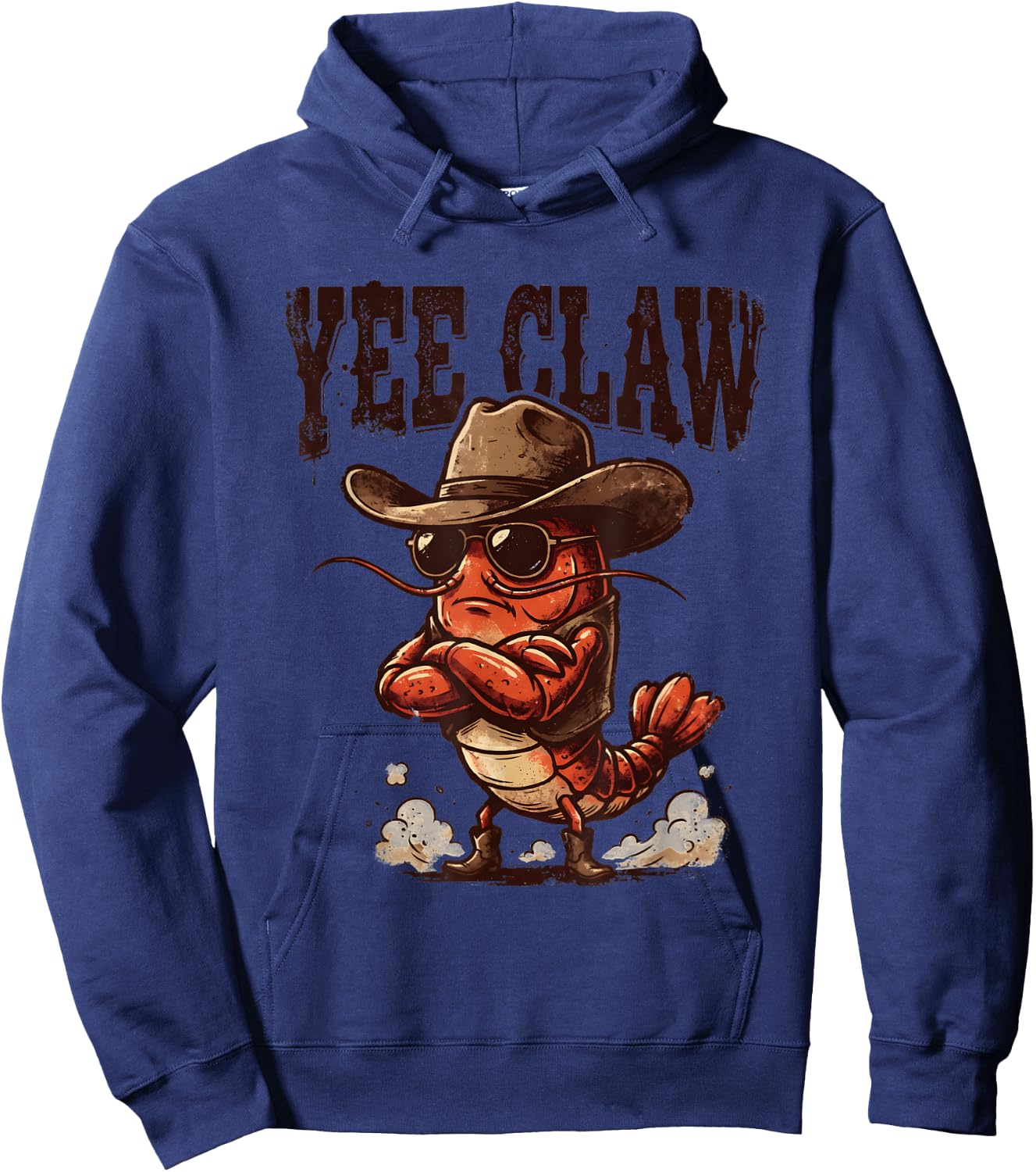 Yee Claw Funny Cowboy Crawfish Boil Cajun Seafood Party Hoodie - Hoodie | Navy