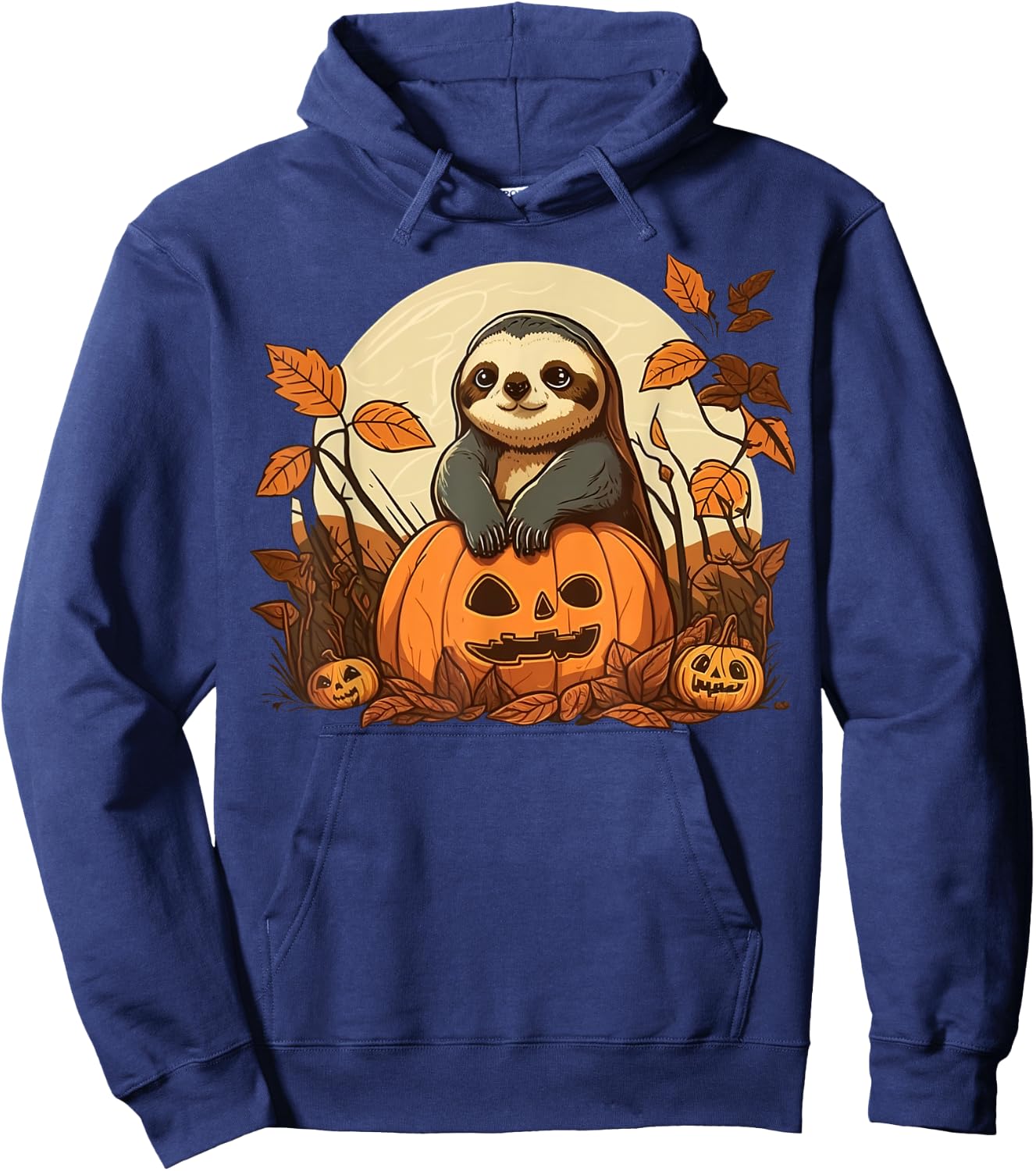 Pumpkin Sloth costume on Sloth Halloween Hoodie - Hoodie | Navy