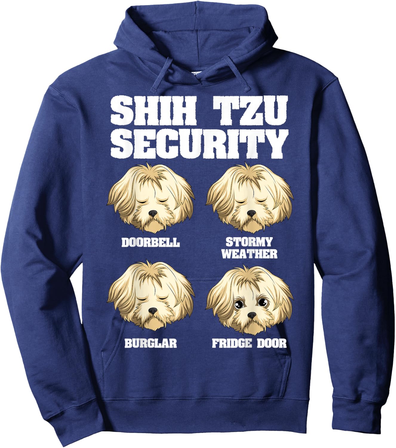 Funny Shih Tzu Security Fridge Door Hoodie - Hoodie | Navy