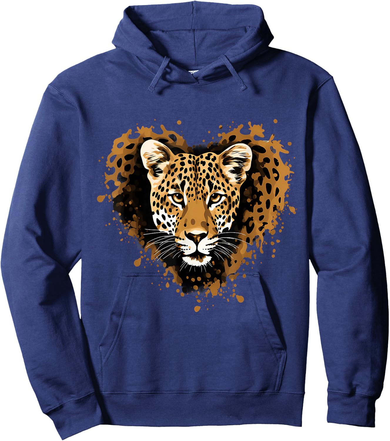Leopard Heart Animal Art Savanna Nature Artwork Wildlife Hoodie - Hoodie | Navy