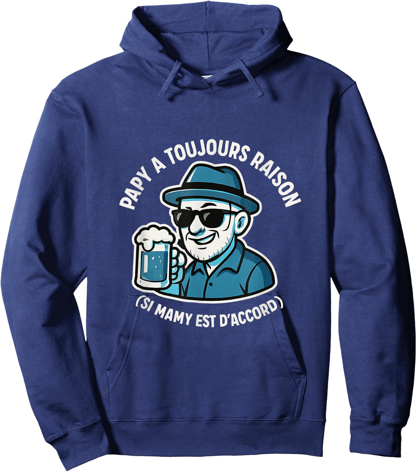 Man Grandpa is Always Right Gift Grandpa Funny Original Grandfather Hoodie - Hoodie | Navy