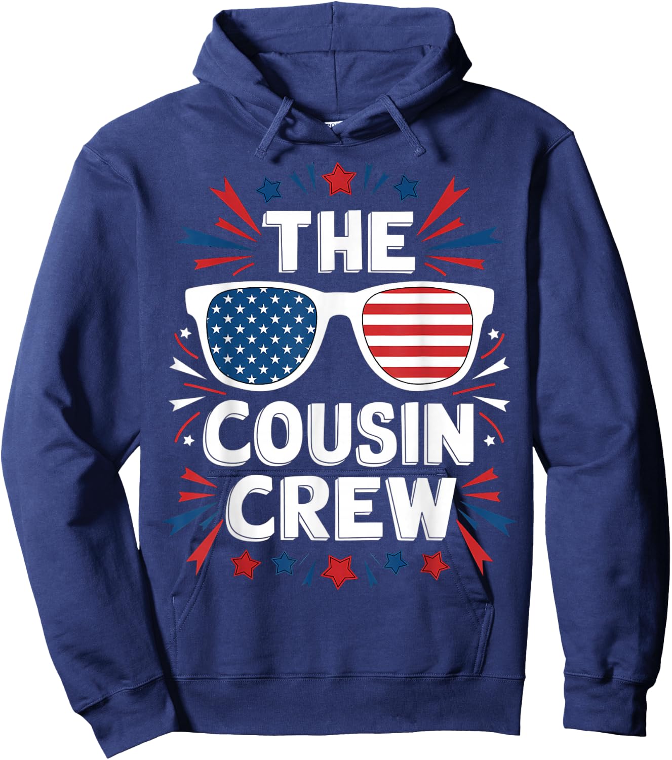 Patriotic American Cousin Crew 4th of July Family Matching Hoodie - Hoodie | Navy