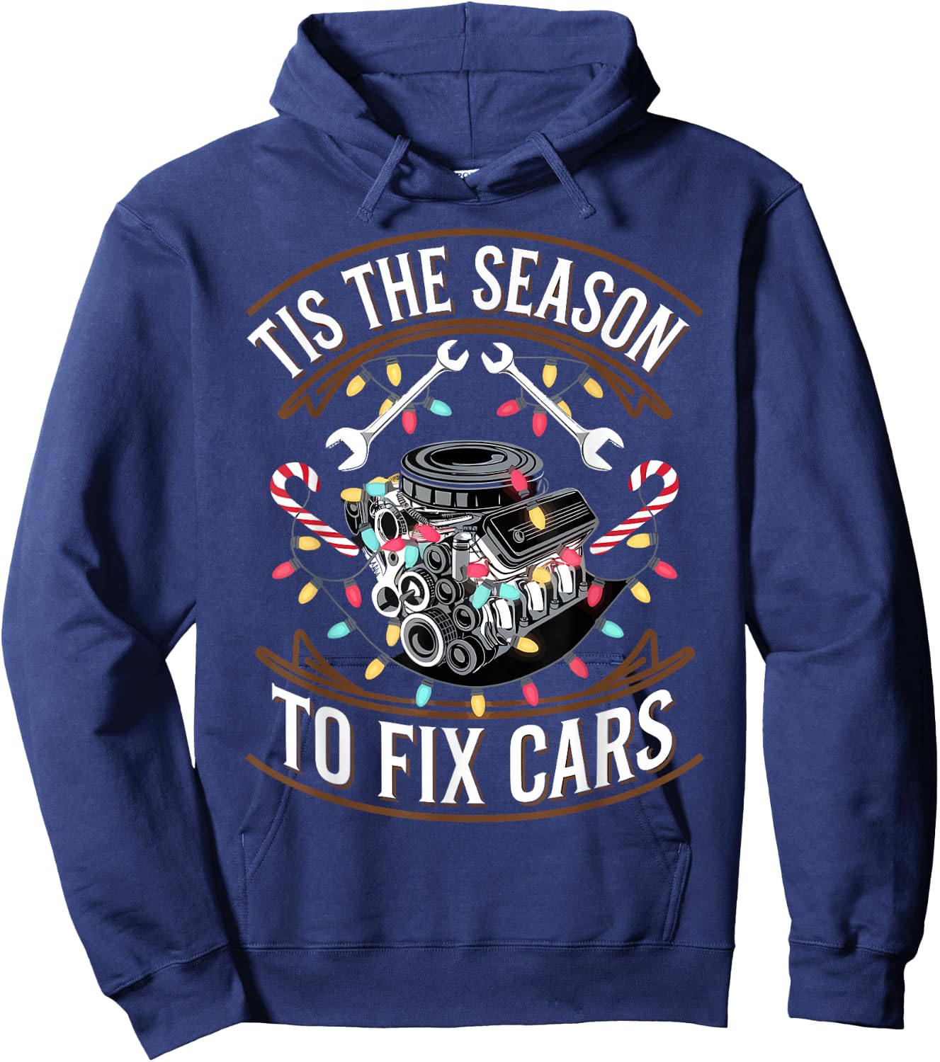 Car Mechanic Christmas Tis The Season To Fix Cars Hoodie - Hoodie | Navy