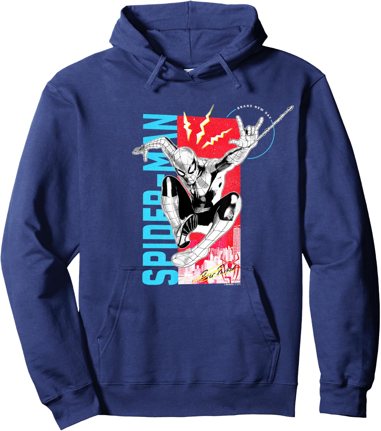 Marvel Spider-Man: New Day Spidey Sense Comic Panel Hoodie - Hoodie | Navy