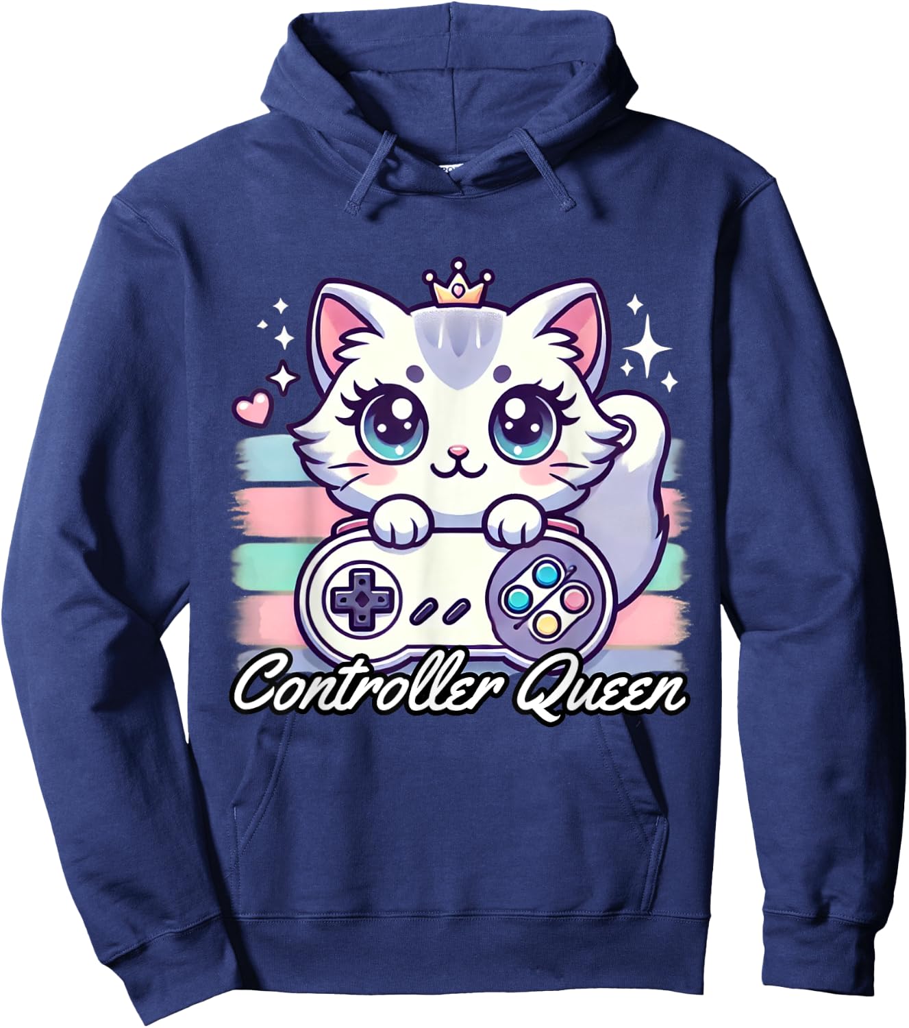 Gamer Girl Cat Gaming Cute Video Game Women Girls Hoodie - Hoodie | Navy