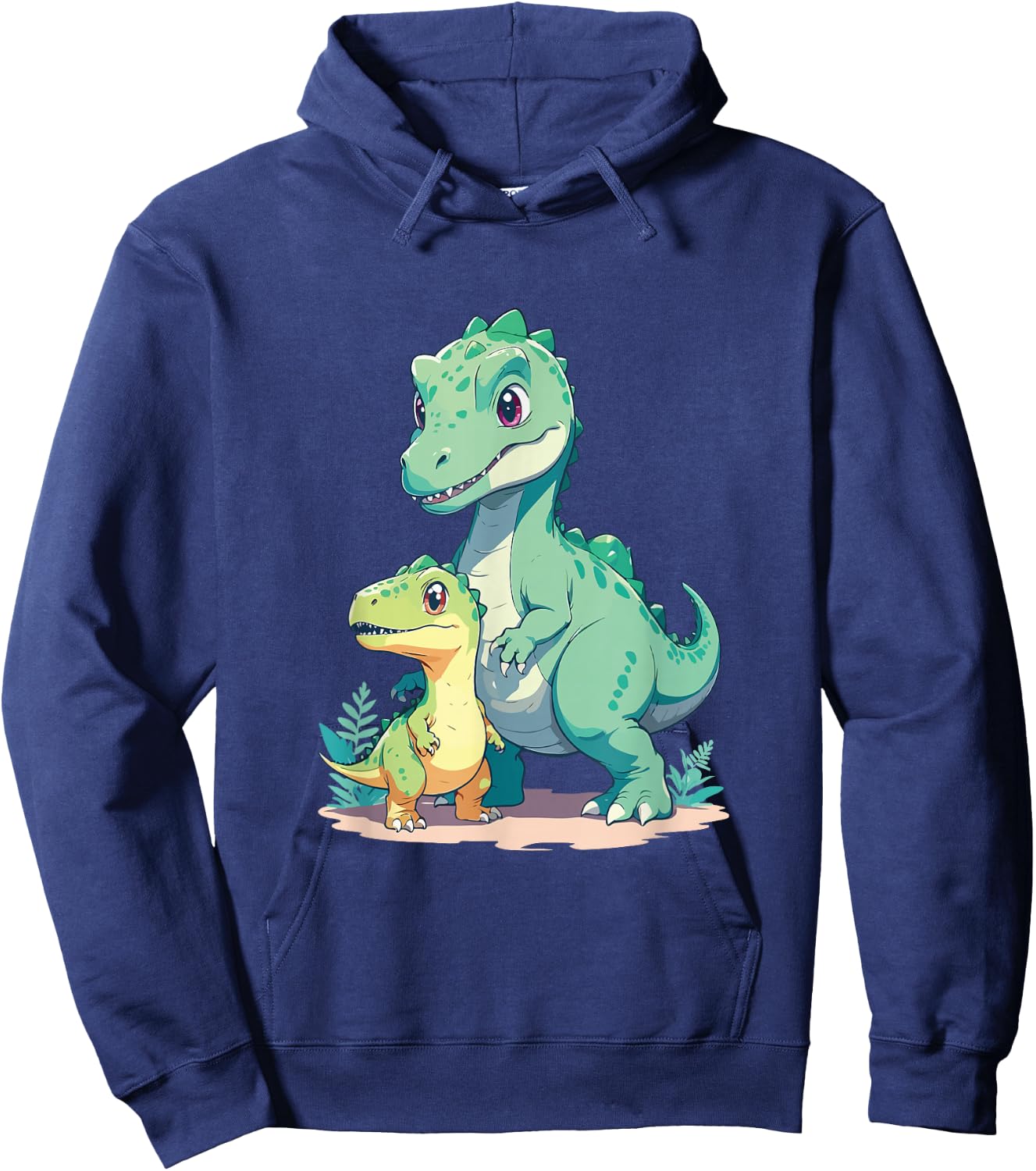 Cute Baby and Adult Dinosaur Graphic for Dino Lovers Hoodie - Hoodie | Navy