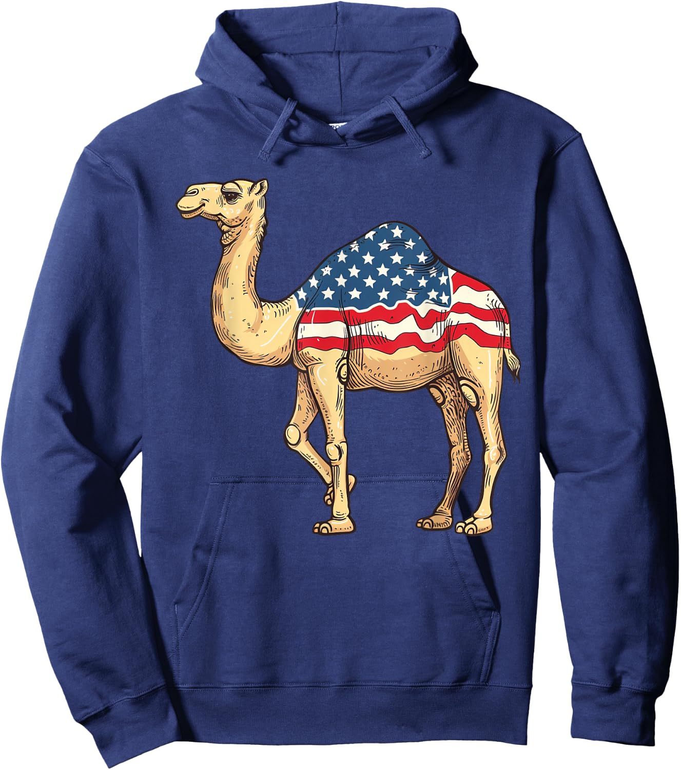 Camel American Flag 4th of July Day Camel Gifts Girls Kids Hoodie - Hoodie | Navy